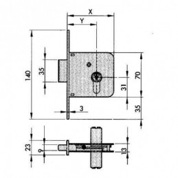 CERRADURA EMBUTIR 601-70 HL