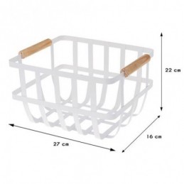 CESTA METAL BLANCA  2 ASAS...
