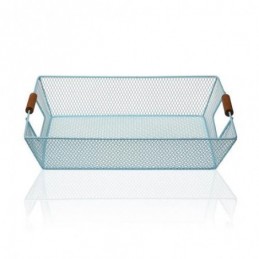 CESTA AZUL METAL 35X25X8CM....