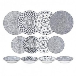 SET 12 PZ PORCELANA NEGRA...